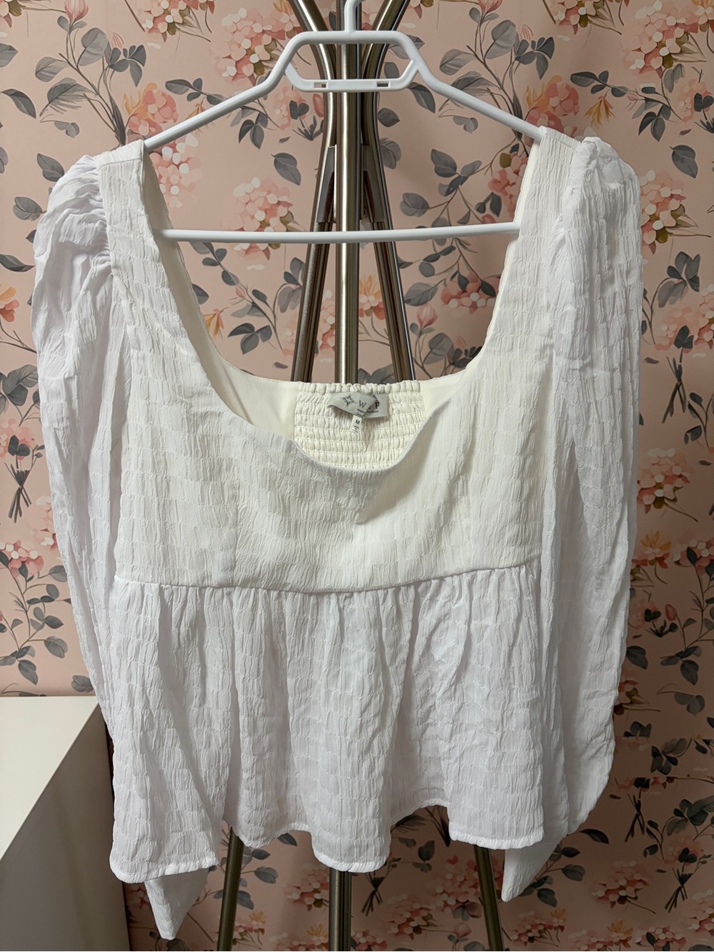 Wayf White Peasant Tunic Blouse
